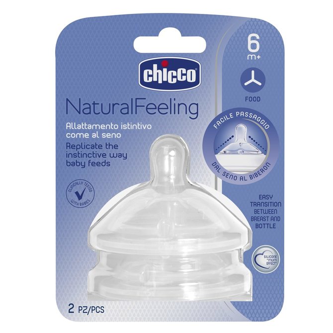 Комплект Биберони Chicco Natural Feeling, Кръстати, 2 Броя --- BebeMama
