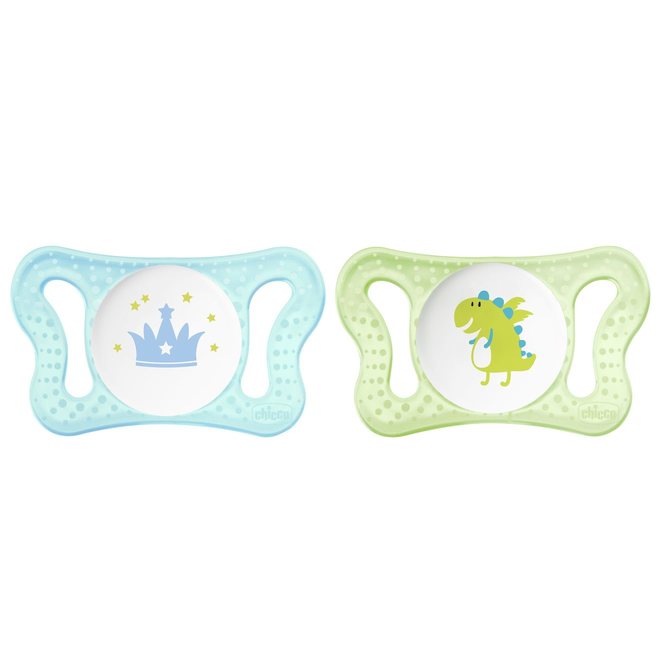Залъгалка Chicco Physio Micro Силикон Ортодонтична Форма 0-2 Месеца 2 Бр Синя