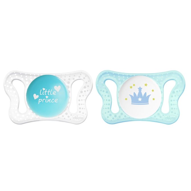 Залъгалка Chicco Physio Micro Силикон Ортодонтична Форма 0-2 Месеца 2 Бр Синя