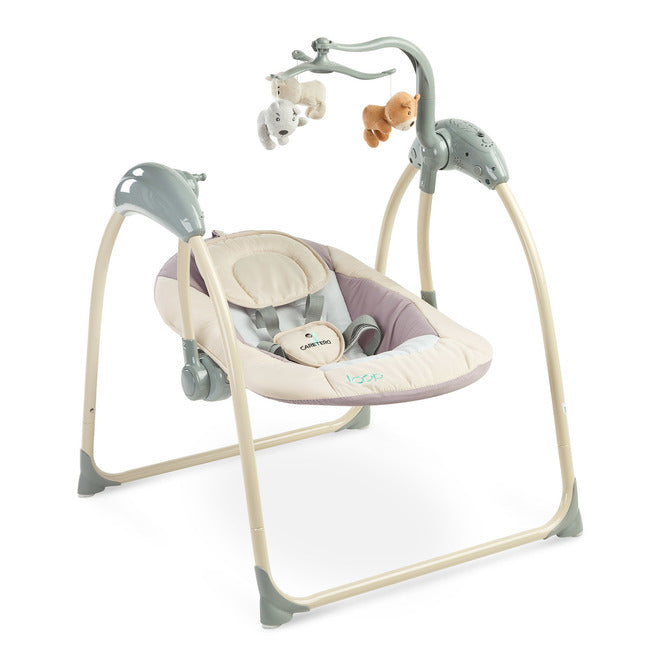 Balansoar electric cu buclă până la 12 kg, bej, Caretero