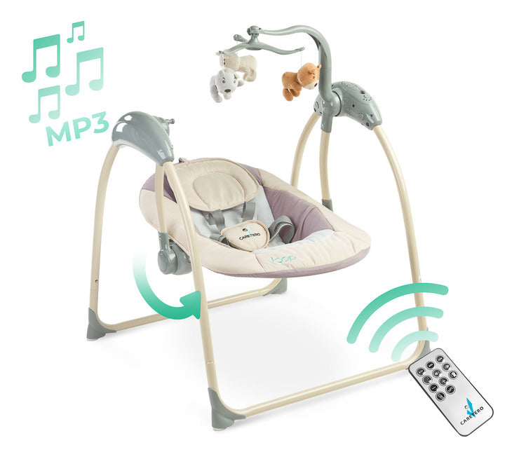 Balansoar electric cu buclă până la 12 kg, bej, Caretero
