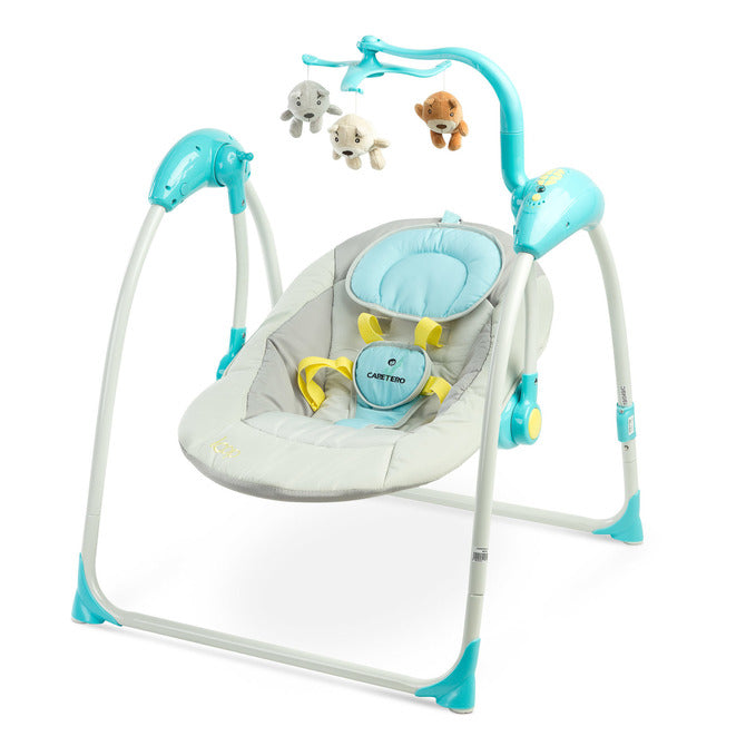 Balansoar electric cu buclă până la 12 kg, albastru, Caretero