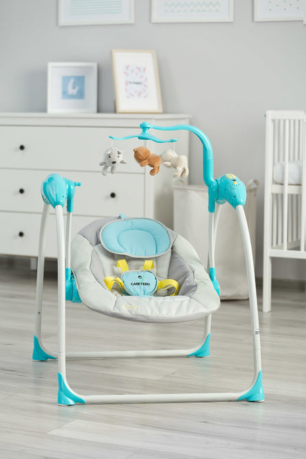 Balansoar electric cu buclă până la 12 kg, albastru, Caretero