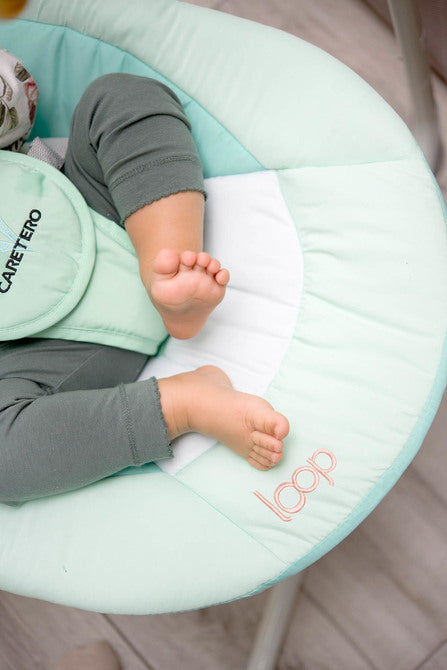 Balansoar electric cu buclă până la 12 kg, albastru, Caretero