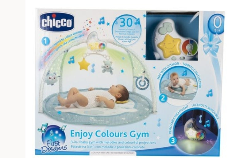 Gimnastică activă Chicco 3 în 1 Sală de gimnastică pentru bebeluși Albastră