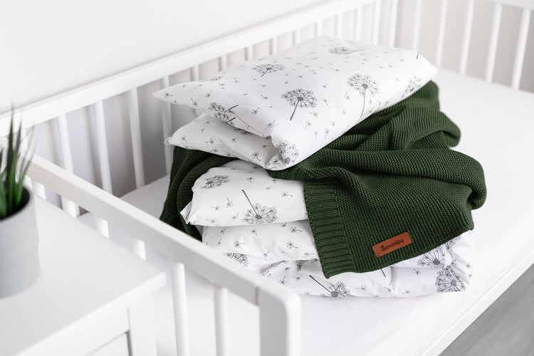 Pătură din bambus și bumbac verde 100x80