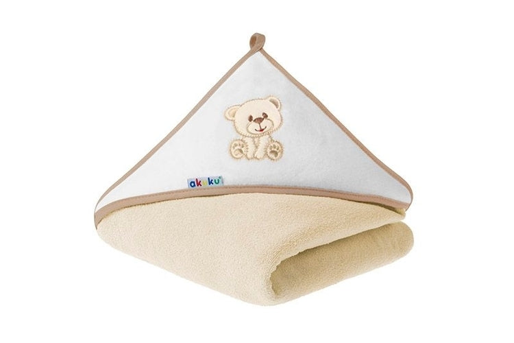 Бебешка Хавлия С Качулка Мече Жълто 100Х100 --- BebeMama