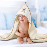 Бебешка Хавлия С Качулка Мече Жълто 100Х100 --- BebeMama