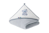 Бебешка Хавлия С Качулка Сиво Мече 100Х100 --- BebeMama