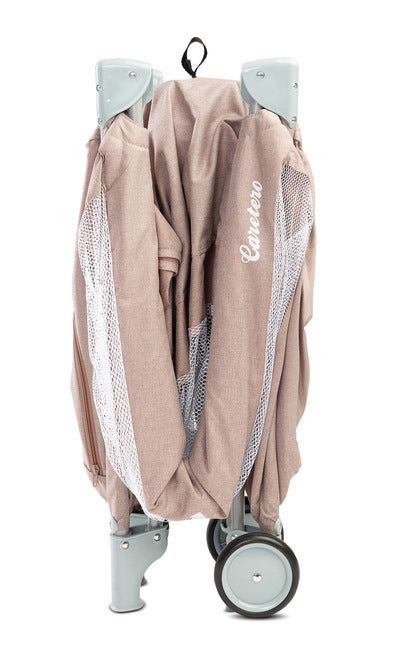 Сгъваема Кошара За Пътуване 1 Ниво Basic Beige Caretero --- BebeMama