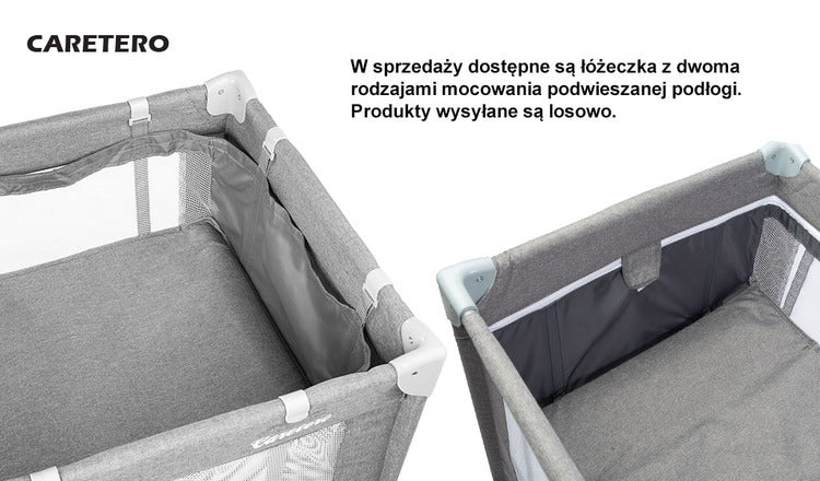 Pătuț de călătorie pliabil cu 2 niveluri Basic Navy Caretero