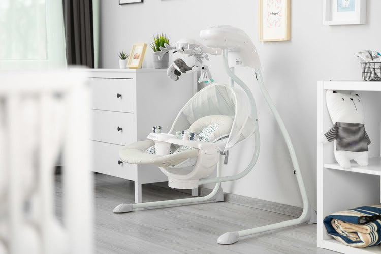 Електрическа Люлка шезлонг до 12кг Grey Caretero --- BebeMama