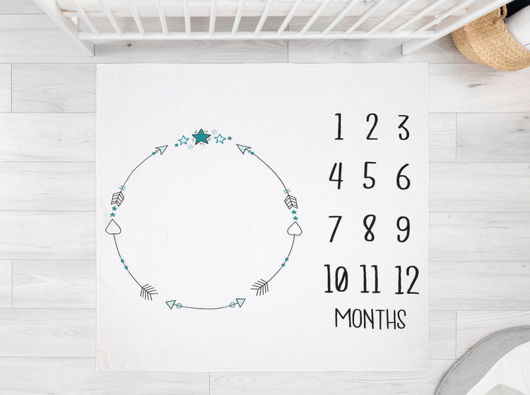 Муселинова Фотоподложка Boho Бяла 120X120 --- BebeMama