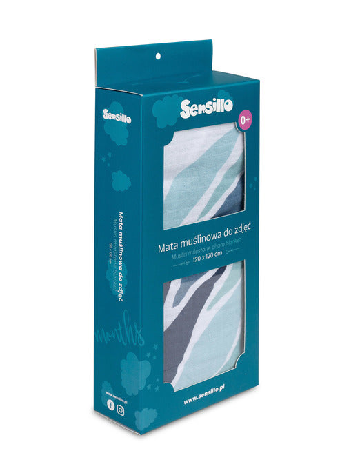 Муселинова Фотоподложка Wings Син 120X120 --- BebeMama