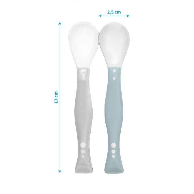 Гъвкави Лъжици 2Бр Сива+Синя --- BebeMama