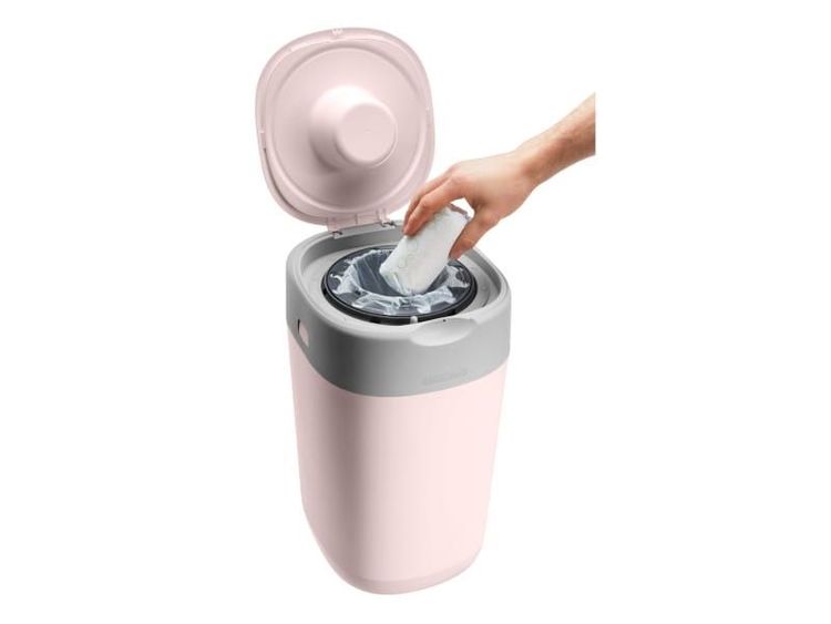 Recipient pentru scutece folosit, roz, tip răsucire