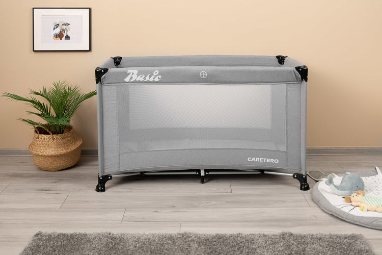 Сгъваема Кошара За Пътуване 1 Ниво Basic Grey Caretero --- BebeMama