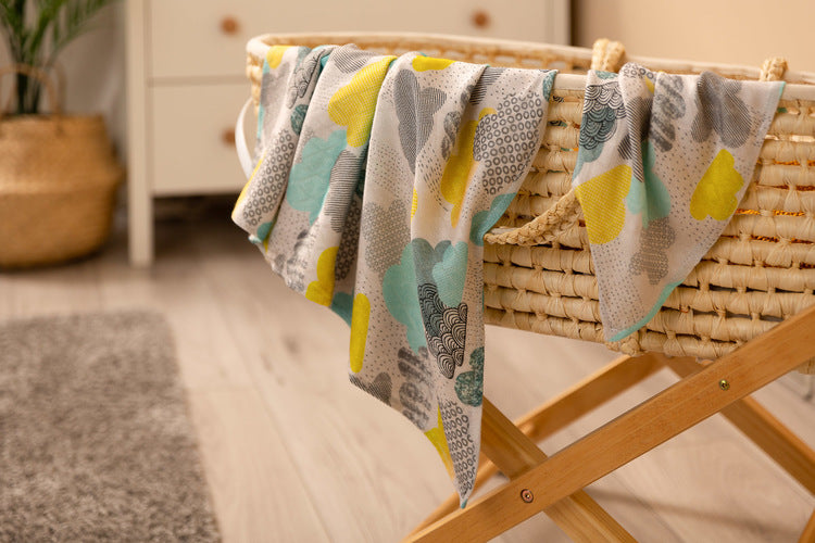 Комплект Бамбукови Пелени 30X35/ 75X75 - Дъжд --- BebeMama