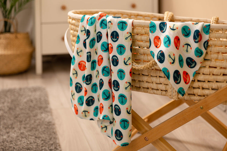 Комплект Бамбукови Пелени 30X35 / 75X75 - Котва --- BebeMama