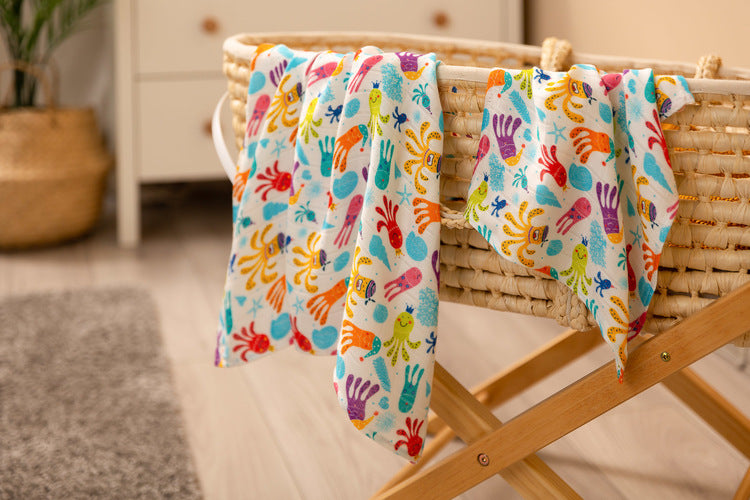 Комплект Бамбукови Пелени 30X35 / 75X75- Октопод --- BebeMama