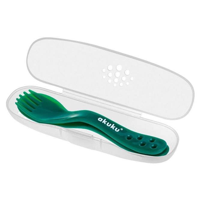 Комплект Прибори За Хранене В Кутия Зелен --- BebeMama