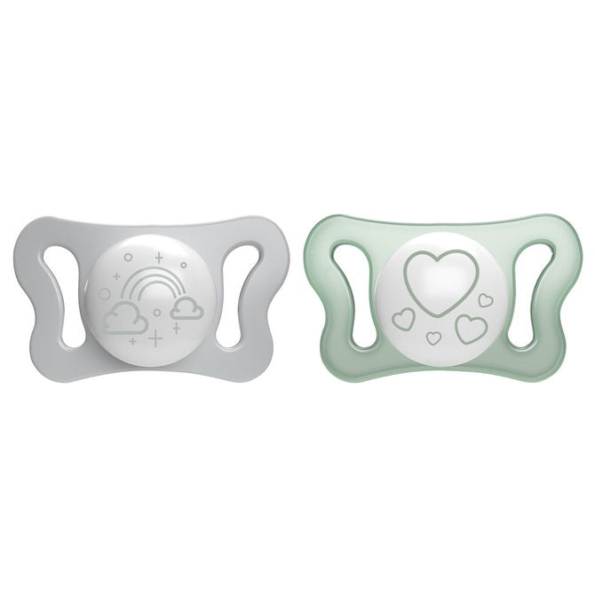 Залъгалка Physio Micro Glowing Silicone 0-2 - 2 Бр. --- BebeMama