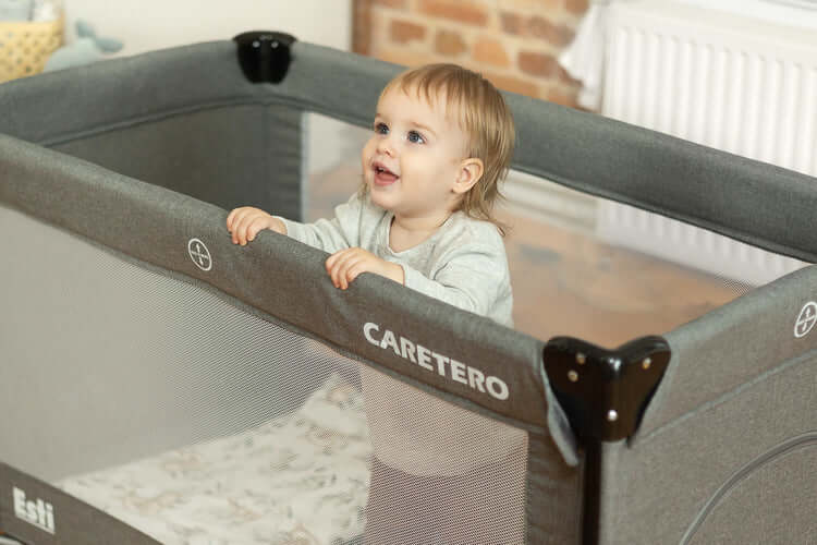 Сгъваема кошара с падаща страна Esti Graphite Caretero ПОД НАЕМ
