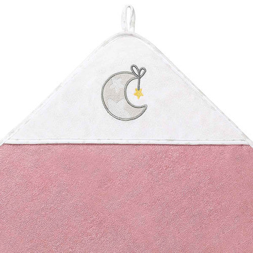 Хавлиена Кърпа С Качулка 85X85Cm Розово - Бяло --- BebeMama