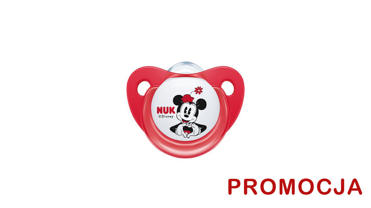 Силиконова Залъгалка 0-6 2Бр./Кутия Червена Disney Micki Mouse