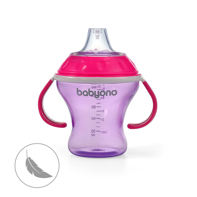 Cană anti-scurgere cu cioc moale 180 ml roz