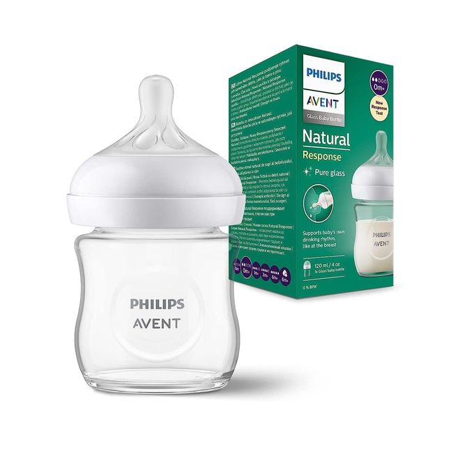 Стъклено Шише Philips Avent Natural Response 3.0 С Биберон 0+ М 120 Мл