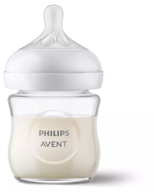 Стъклено Шише Philips Avent Natural Response 3.0 С Биберон 0+ М 120 Мл --- BebeMama