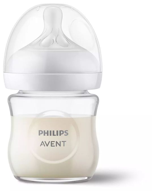 Стъклено Шише Philips Avent Natural Response 3.0 С Биберон 0+ М 120 Мл --- BebeMama