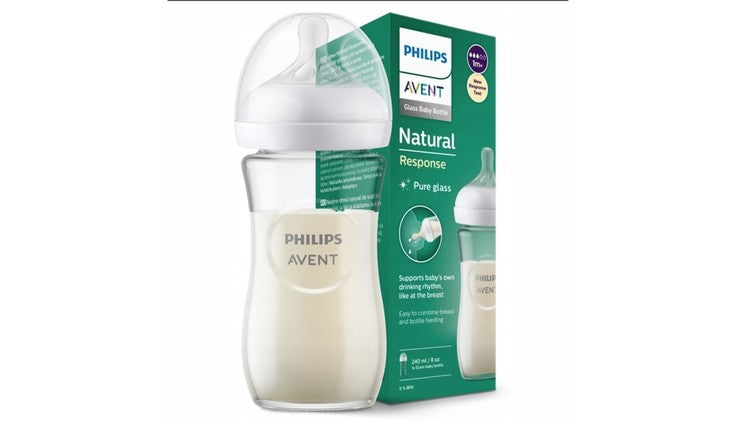 Biberon Avent Natural Response din sticlă, 240 ml, 1+ luni