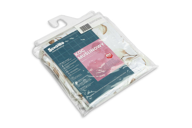 Муселинова Пелена Евкалипт / Бяло 80X100Cm --- BebeMama