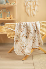 Муселинова Пелена Евкалипт / Бяло 80X100Cm --- BebeMama