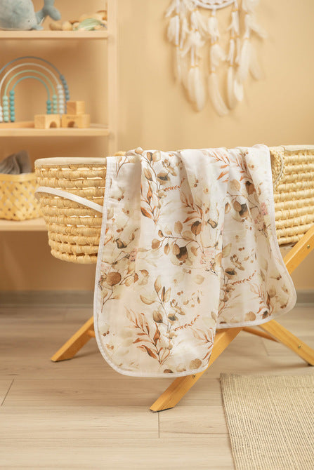 Муселинова Пелена Евкалипт / Бяло 80X100Cm --- BebeMama