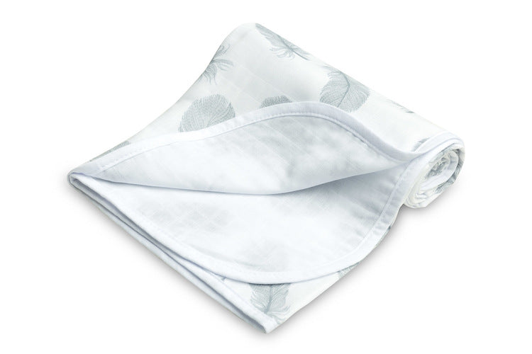 Муселинова Пелена С Пера / Бяло 80X100См --- BebeMama