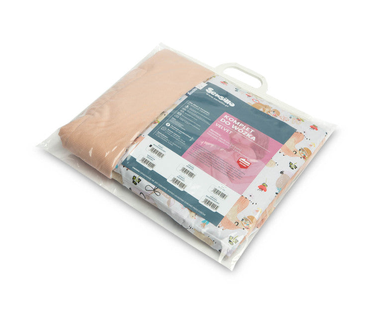 КомплектЗа Количка От Кадифе - Праскова --- BebeMama