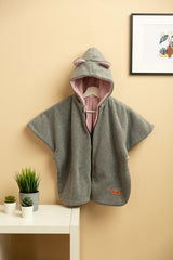 Пончо Сиво Меланж / Розово --- BebeMama