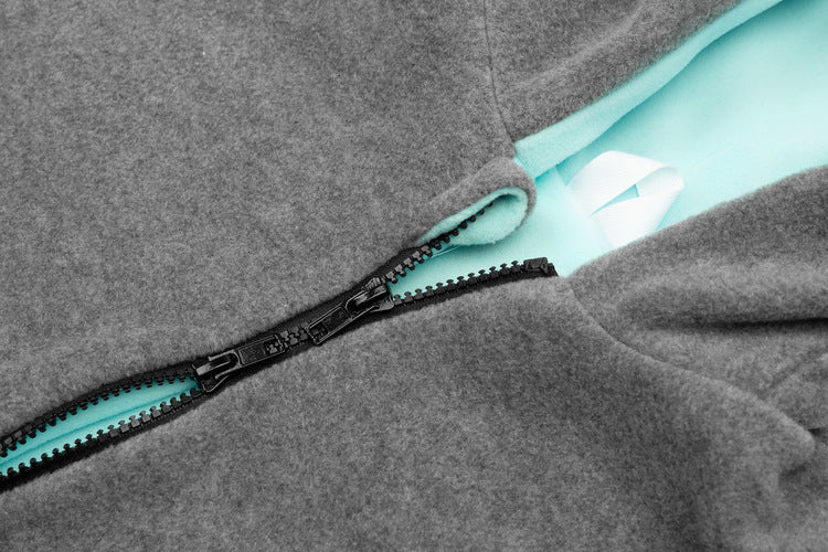 Пончо Grey Melange / Turquoise --- BebeMama