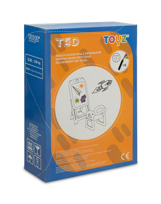 Образователна Дъска За Рисуване Със Стол Тед Grey Caretero Toyz --- BebeMama