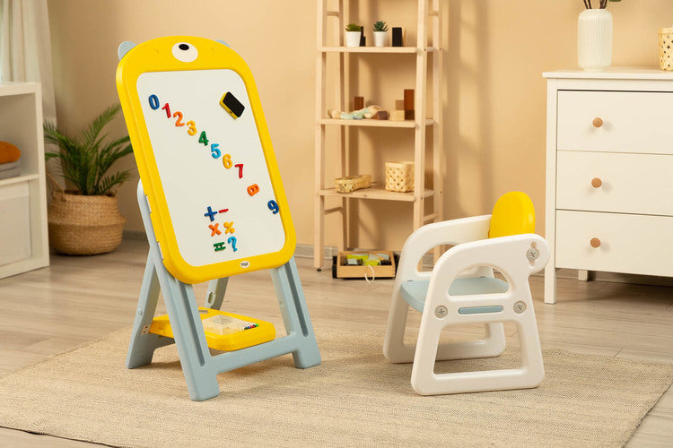 Образователна Дъска За Рисуване Със Стол Ted Жълт Caretero Toyz --- BebeMama