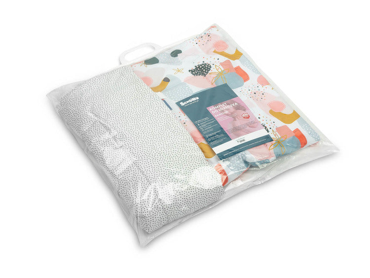 Памучен Комплект За Кошара Abstraction Dots Grey --- BebeMama