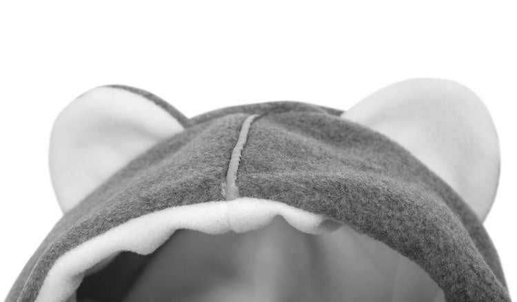 Пончо - Grey Melange / Бял --- BebeMama