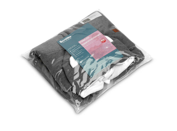 Пончо - Grey Melange / Бял --- BebeMama