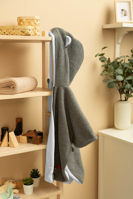 Пончо - Grey Melange / Бял --- BebeMama