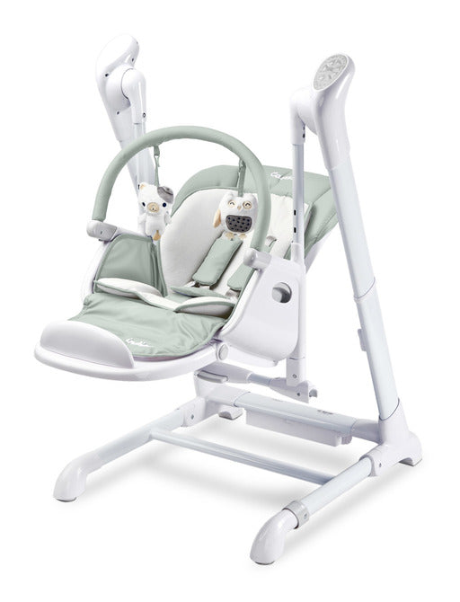 Столче За Хранене И Електрическа Люлка 2В1 Индиго Light Grey Caretero --- BebeMama