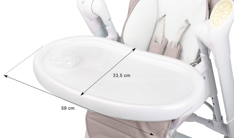 Столче За Хранене И Електрическа Люлка 2В1 Индиго Light Grey Caretero --- BebeMama