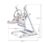 Столче За Хранене И Електрическа Люлка 2В1 Индиго Light Grey Caretero --- BebeMama